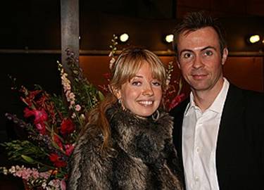 Fashion designer Jasmine Currie and her boyfriend Josh Sookero at the Divine Performing Arts Chinese Spectacular on Sunday night. (Andrea Hayley/The Epoch Times)