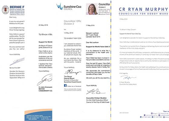 Image for article Australie : Les élus envoient des lettres de félicitations à l'occasion de la Journée mondiale du Falun Dafa
