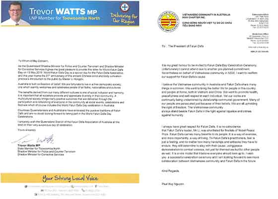 Image for article Les représentants politiques en Australie accueillent et remercient le Falun Gong