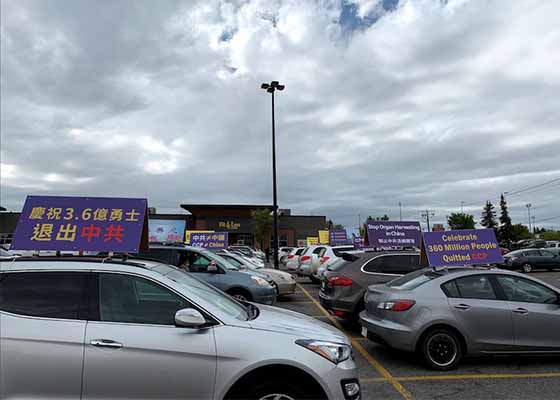 Image for article Calgary, Canada : Les habitants soutiennent la caravane de voitures « Démissionnez du Parti communiste »