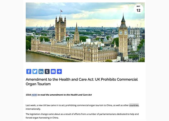 Image for article Une nouvelle loi visant à mettre fin aux prélèvements forcés d’organes sur des personnes vivantes entre en vigueur au Royaume-Uni