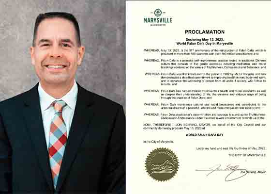 Image for article État de Washington, États-Unis : Le maire de Marysville proclame la Journée mondiale du Falun Dafa