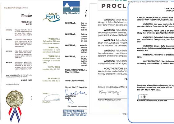 Image for article Colorado, États-Unis : Des élus publient des proclamations pour célébrer la Journée du Falun Dafa