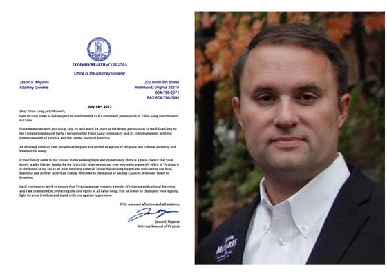 Image for article Virginie, États-Unis : Le procureur général félicite le Falun Gong et condamne la persécution